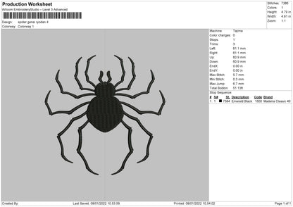 Spider Genei Ryodan Embroidery File 4 size