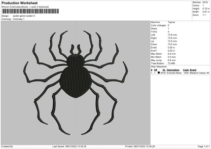 Spider Genei Ryodan Embroidery File 4 size