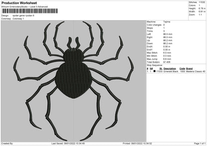 Spider Genei Ryodan Embroidery File 4 size