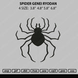 Spider Genei Ryodan Embroidery File 4 size