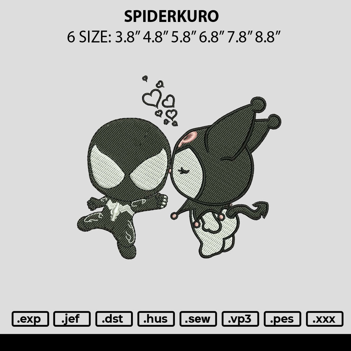 Spiderkuro Embroidery File 6 sizes