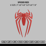 Spider Red Embroidery File 6 sizes