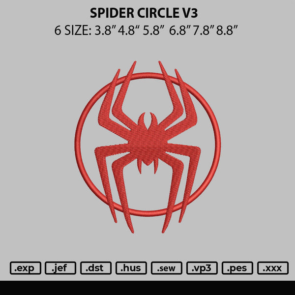 Spider Circle V3 Embroidery File 6 sizes
