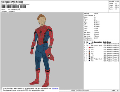 Spiderman Embroidery File 4 size
