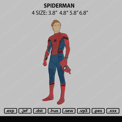 Spiderman Embroidery File 4 size