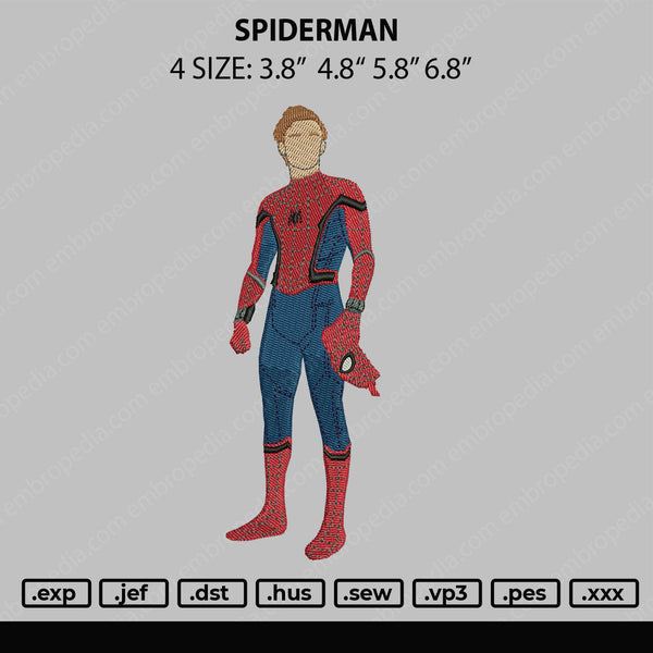 Spiderman Embroidery File 4 size