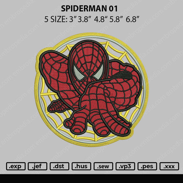 Spiderman 01 Embroidery File 4 size