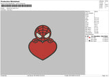 Spider Heart Embroidery File 6 sizes