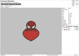 Spider Heart Embroidery File 6 sizes