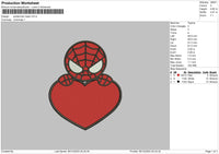 Spider Heart Embroidery File 6 sizes
