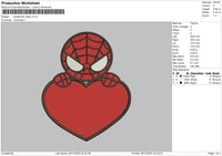 Spider Heart Embroidery File 6 sizes