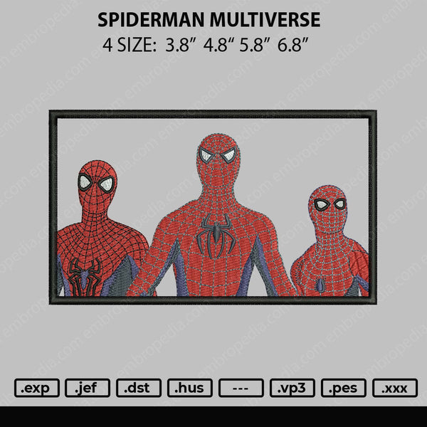 Spiderman Multiverse Embroidery File 4 size