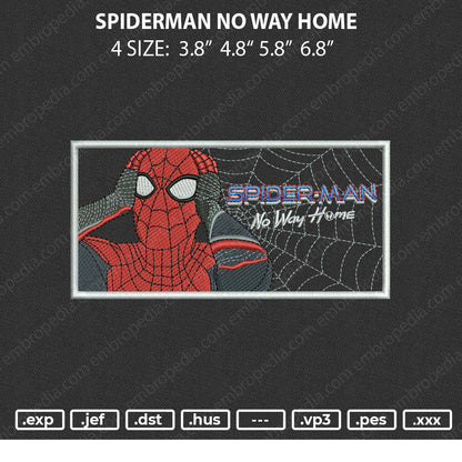 Spiderman No Way Home Embroidery File 4 size