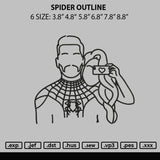 Spider Outline Embroidery File 6 sizes
