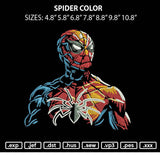 Spider Color Embroidery File 6 sizes