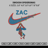 Swoosh spiderxmas 2312 Embroidery File 6 sizes