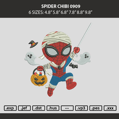 Spider Chibi 0909 Embroidery Machine Design File 6 sizes