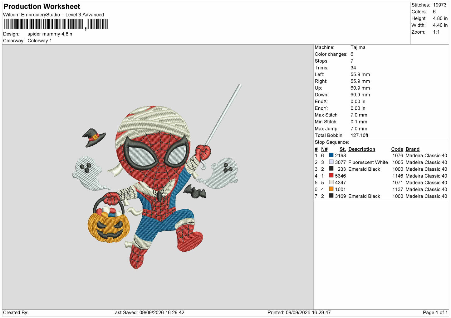 Spider Chibi 0909 Embroidery Machine Design File 6 sizes