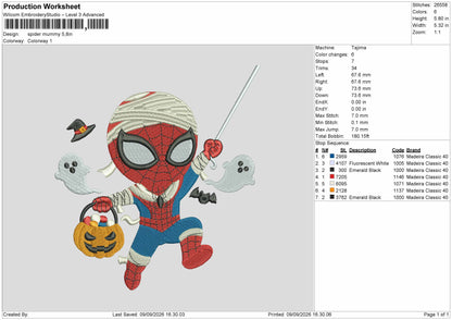 Spider Chibi 0909 Embroidery Machine Design File 6 sizes