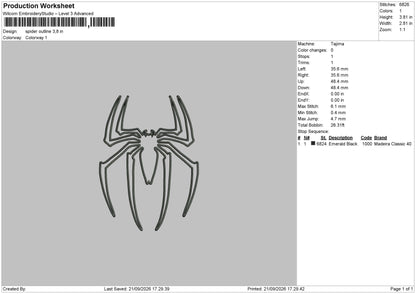 Spider Spider Embroidery Machine Design Files