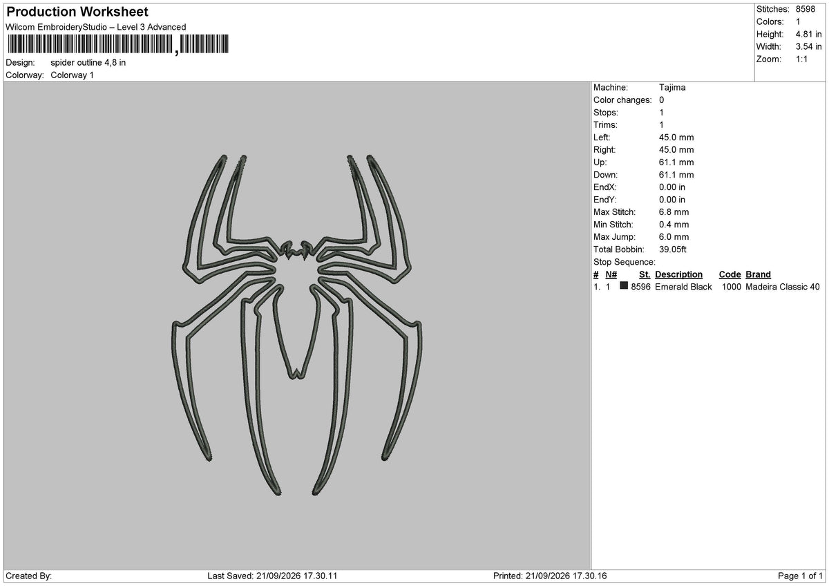 Spider Spider Embroidery Machine Design Files
