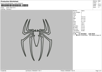 Spider Spider Embroidery Machine Design Files