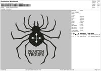 Spider Phantom Troupe Embroidery File 4 size