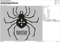 Spider Phantom Troupe Embroidery File 4 size