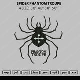 Spider Phantom Troupe Embroidery File 4 size