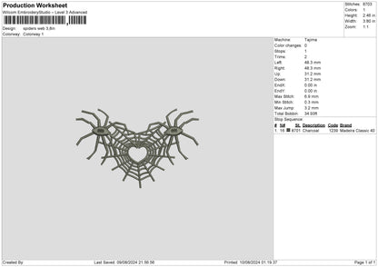 Spiders Web 04 Embroidery File 6 sizes