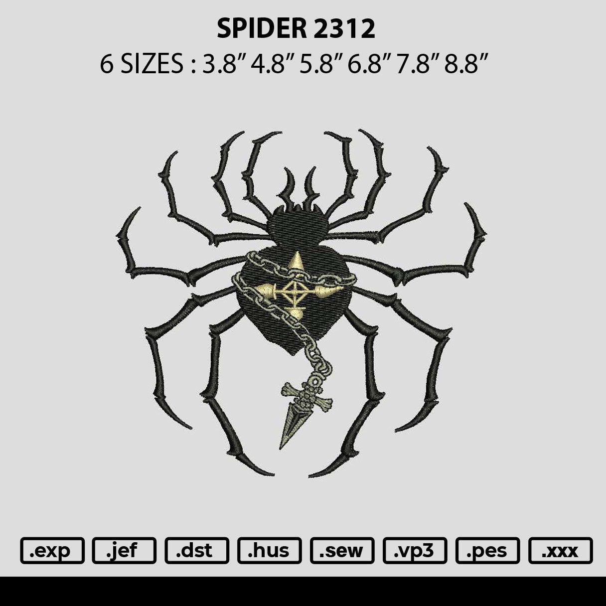 Spider 2312 Embroidery File 6 sizes