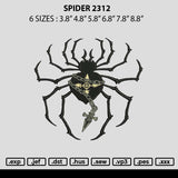 Spider 2312 Embroidery File 6 sizes