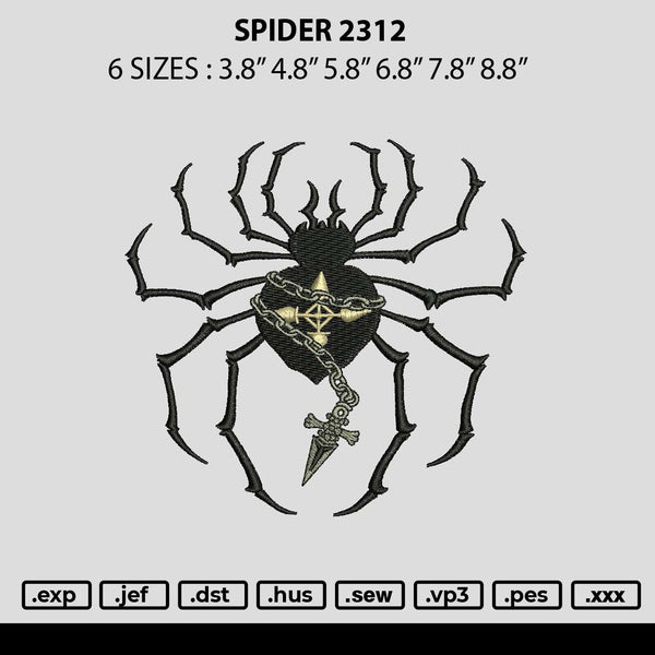 Spider 2312 Embroidery File 6 sizes