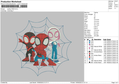 Spiders 1509 Embroidery File 6 sizes