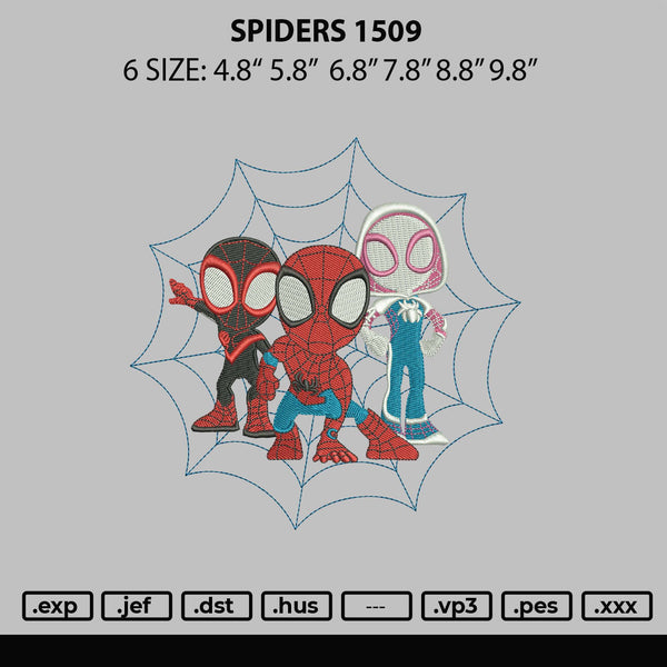 Spiders 1509 Embroidery File 6 sizes