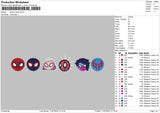 Spidey Heads Embroidery File 6 sizes