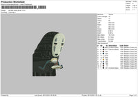 Spirited Away Ghost Embroidery File 4 size