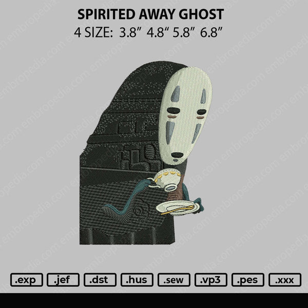 Spirited Away Ghost Embroidery File 4 size