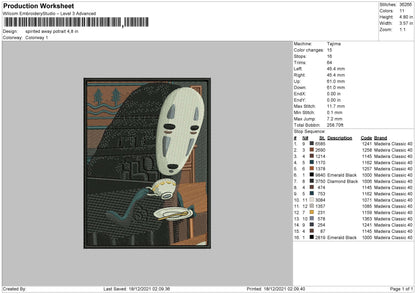 Spirited Away Embroidery File 4 size