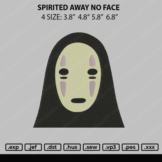 Spirited Away No Face Embroidery File 4 size