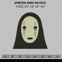 Spirited Away No Face Embroidery File 4 size