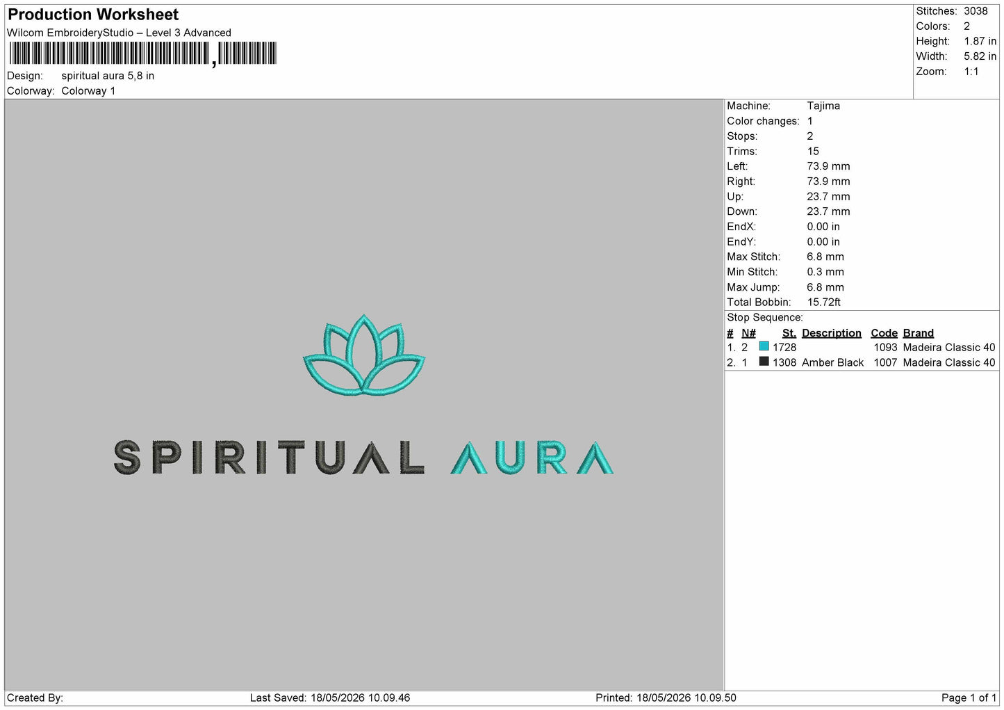 SPIRITUAL AURA Embroidery Machine Design File