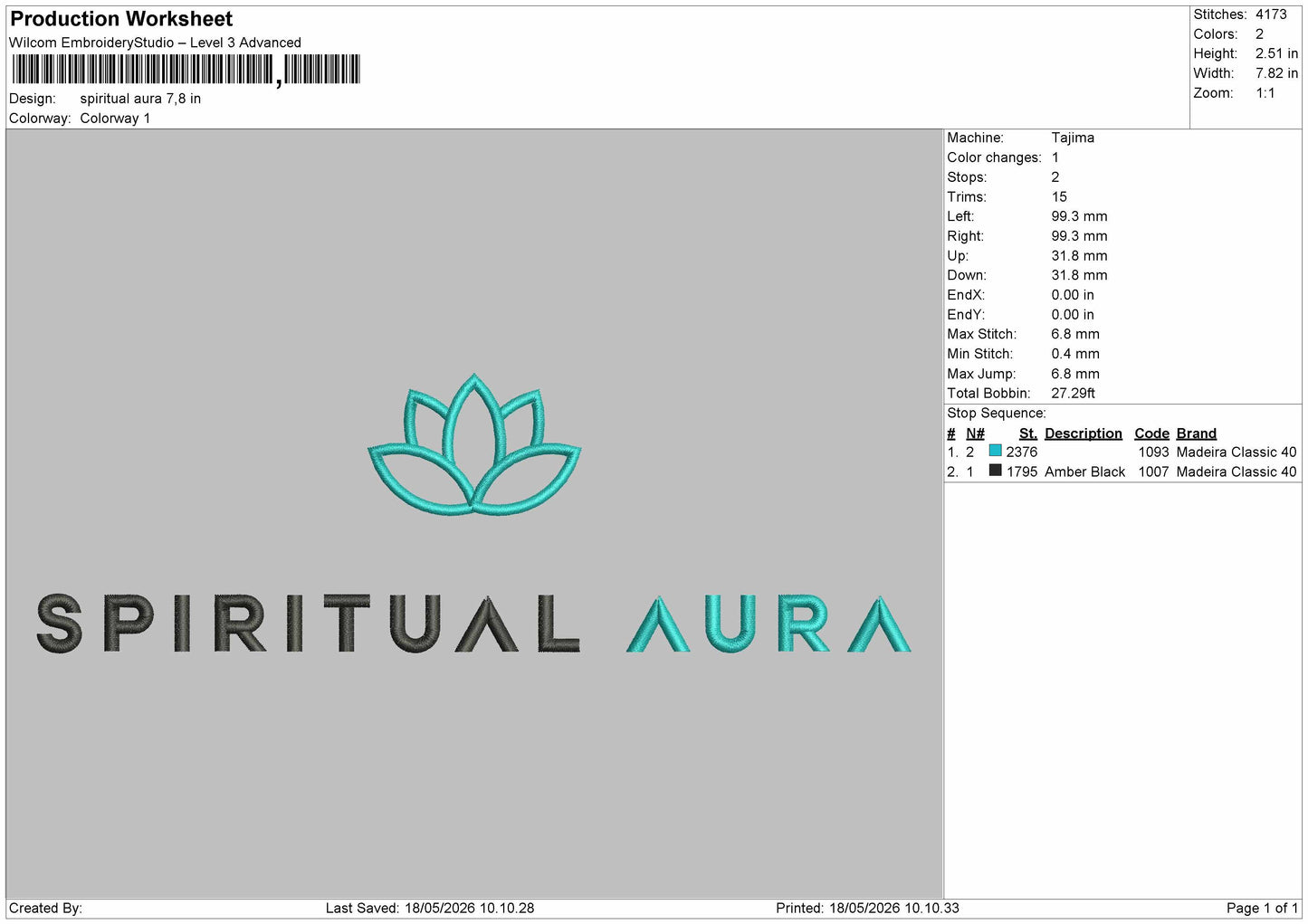SPIRITUAL AURA Embroidery Machine Design File