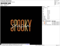 Spooky Text Embroidery File 4 size