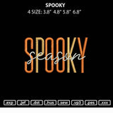 Spooky Text Embroidery File 4 size