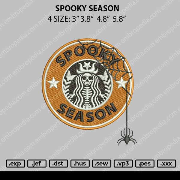 Spooky Season Embroidery File 4 size
