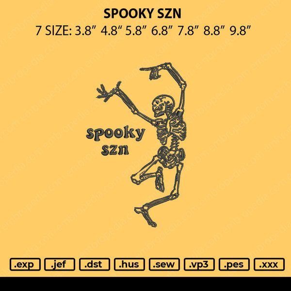 Spooky SZN Embroidery File 7 size
