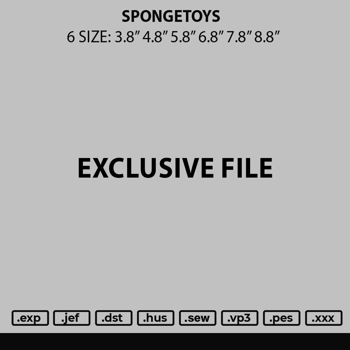 Spongetoys Embroidery File 6 sizes