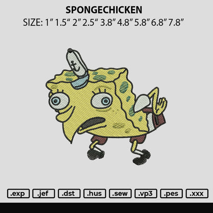 Spongechicken Embroidery File 6 sizes