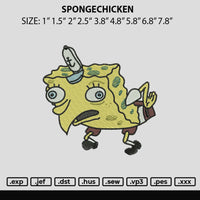 Spongechicken Embroidery File 6 sizes